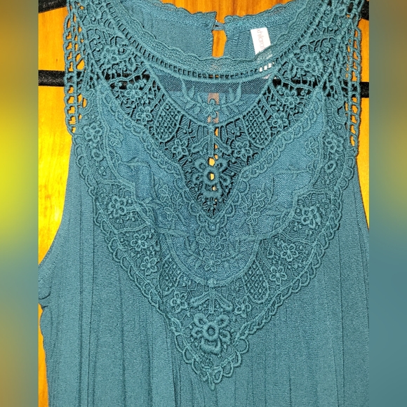 Xhilaration Teal XS Dress with Lace - Picture 2 of 4